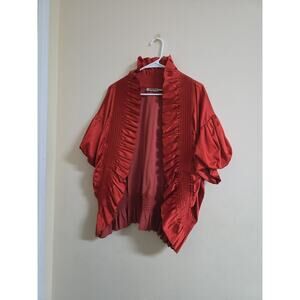 Gold Flava Red Ruffled Blouse